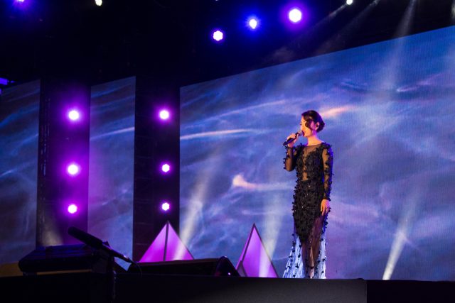 Joanna Dong performing at the 22nd Asian Television Awards.