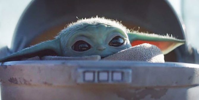 A photo of the internet meme Baby Yoda, which has taken the web by storm given its cuteness