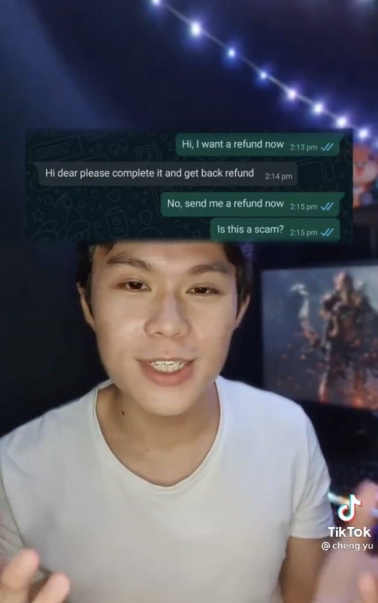 Ng Cheng Yu who was scammed off a TikTok advertisement