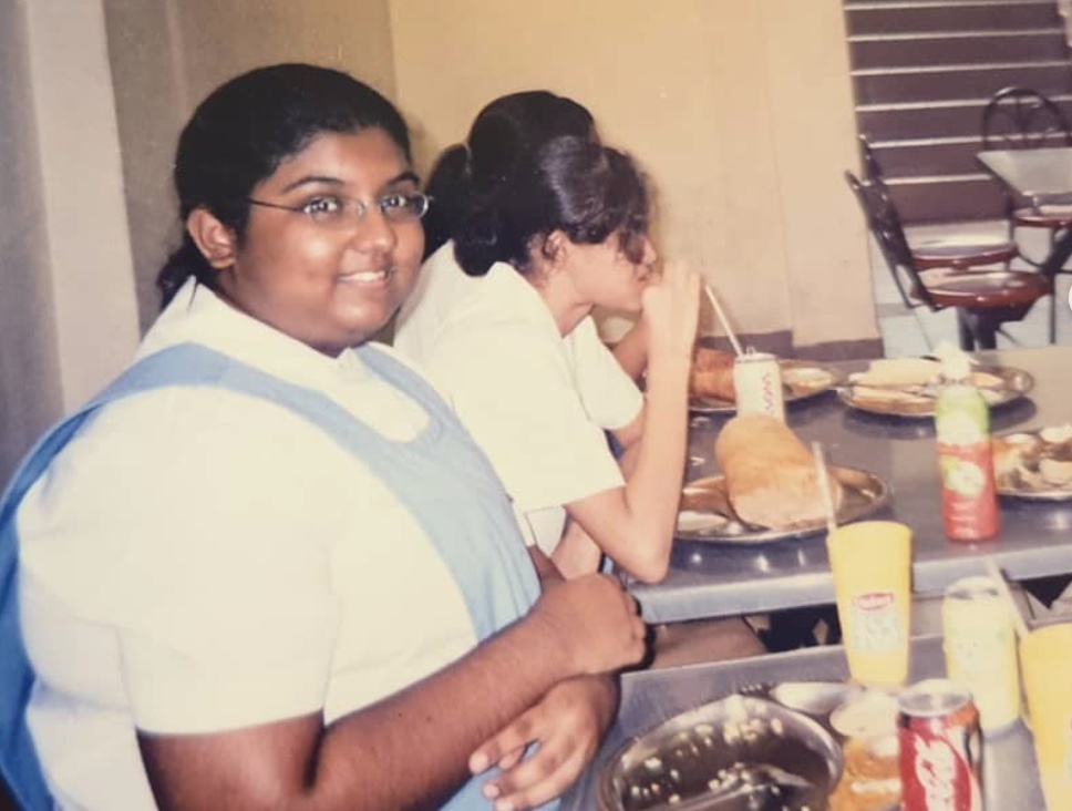 An old picture of Primela during her school days
