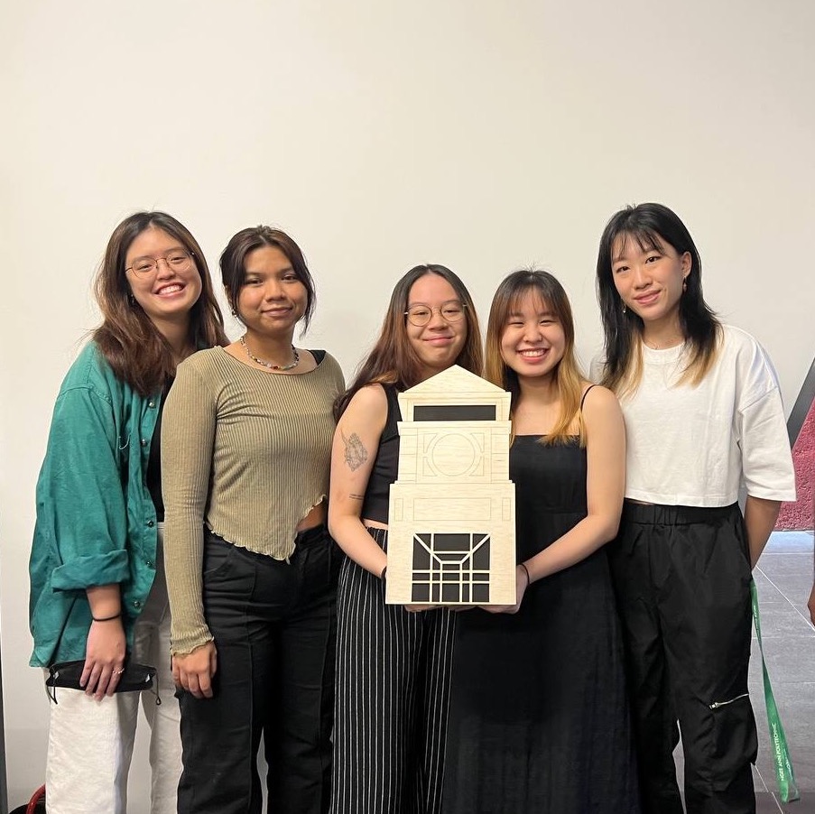 Image of Media Post-Production students who are working on the projection mapping animations on Stamford Clock Tower for the upcoming Singapore Night Festival