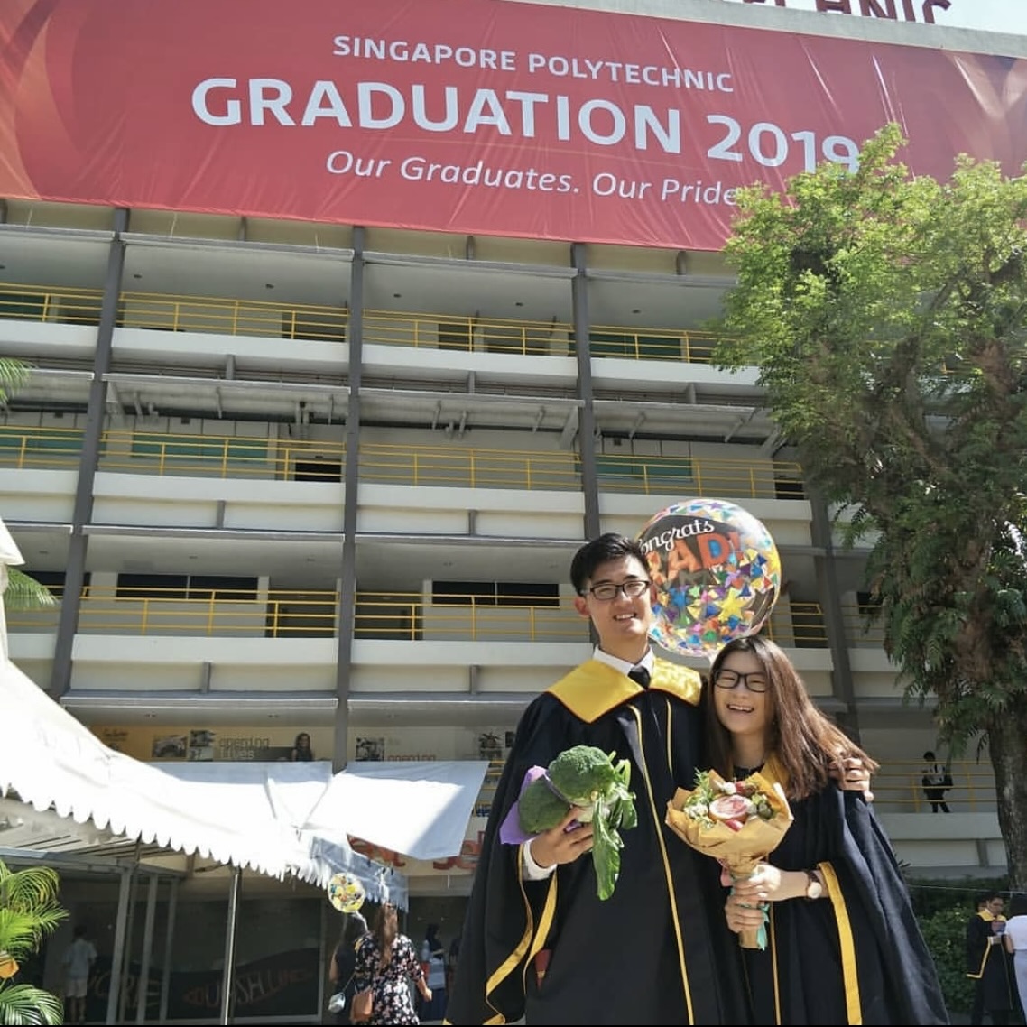 Joe and Jia Yee on their graduation day at SIngapore Polytechnic (SP)