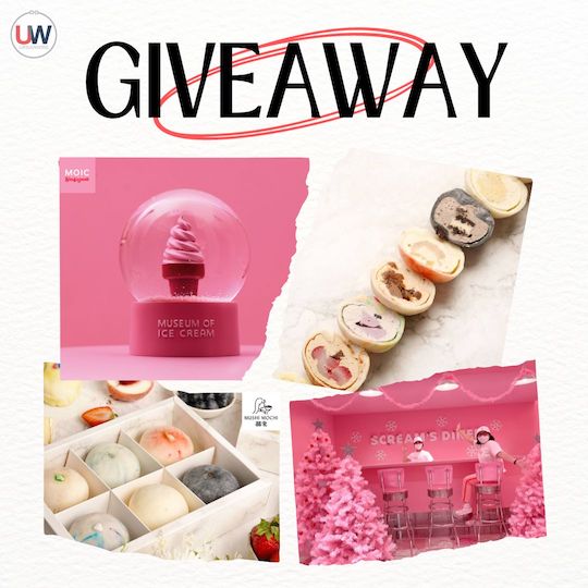 Giveaway prizes of Museum of Ice Cream tickets anda box of Mushi Mochi mochi