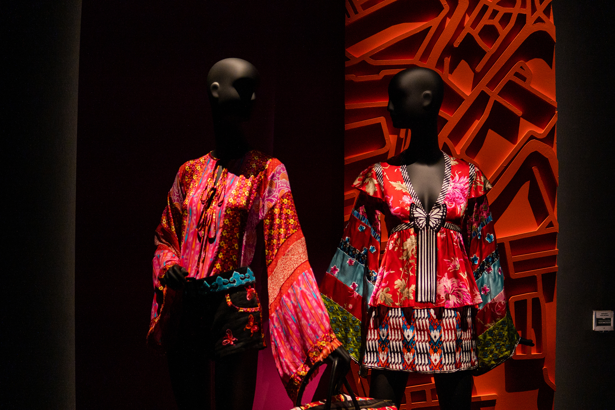 Asian inspired dresses created by Andrew Gn in the ‘Envisioning Asia’ section of the exhibition.