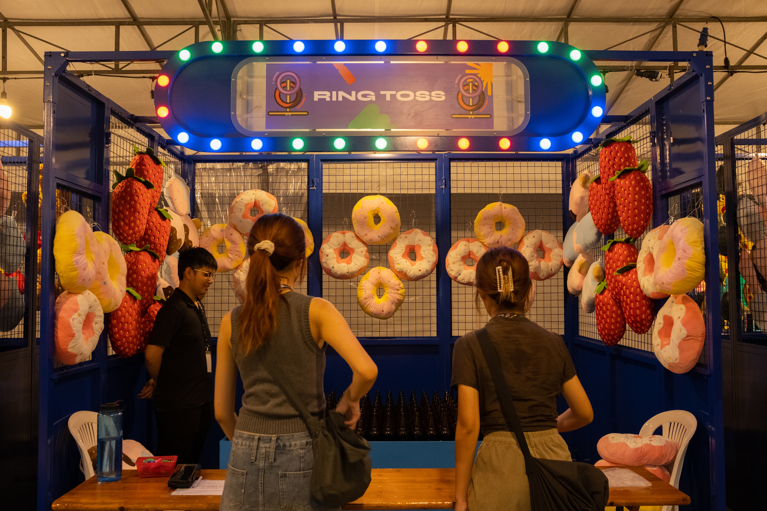 Take part in carnival game booths such as ‘Ring Toss’ to win a plushie!